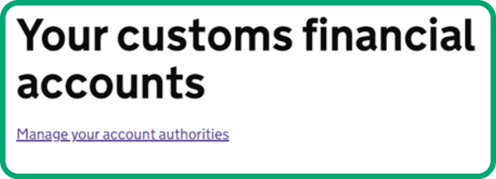 your customs financial accounts